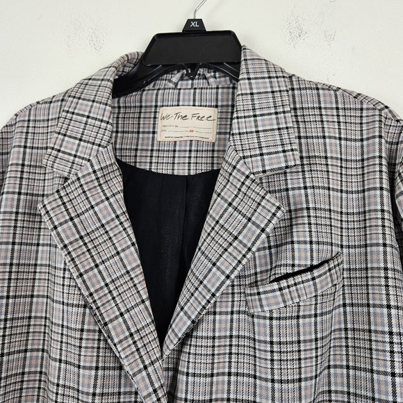 We The Free Free People Cali Boxy Blazer in Neutral Combo Size Medium - Picture 7 of 10